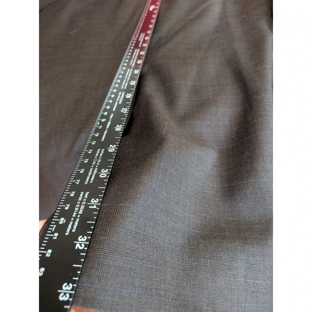 VTG Laure Ralph Lauren Suit 44R XL 38x30 Brown Blue Glen Check 100% Wool